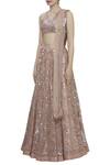 Maison Blu Peach Organza Embroidered Lehenga Set Online at Aza Fashions Maison Blu_Peach Organza Embroidered Lehenga Set_Online_at_Aza_Fashions