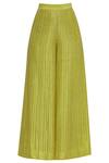 Buy_Maison Blu_Green Silk One Shoulder Cape With Pants_Online_at_Aza_Fashions