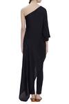 Shop_Ezra_Black Dupion Silk One Shoulder Tunic_at_Aza_Fashions