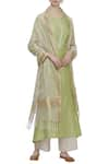 Buy_MATSYA_Green Linen Embroidered Kurta Set_at_Aza_Fashions