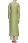 Shop_MATSYA_Green Linen Embroidered Kurta Set_at_Aza_Fashions