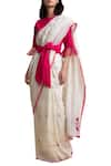 Buy_Kanelle_Pink Handloom Cotton Saree Blouse_at_Aza_Fashions