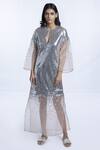 Buy_MxS_Silver Embroidered Kaftan Dress_Online_at_Aza_Fashions