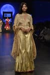 Buy_Sailesh Singhania_Gold Pleated Blouse With Handwoven Pants_at_Aza_Fashions