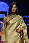 Shop_Sailesh Singhania_Gold Handwoven Pure Mulberry Silk Saree_at_Aza_Fashions