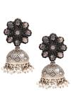 Buy_Sangeeta Boochra_Gold Plated Carved Beaded Jhumkas _at_Aza_Fashions