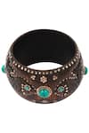 Buy_Sangeeta Boochra_Black Stones Studded Bangle_at_Aza_Fashions