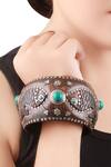 Shop_Sangeeta Boochra_Black Stones Studded Bangle_at_Aza_Fashions
