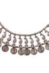 Sangeeta Boochra_Silver Plated Metal Handcrafted Coin Necklace _Online_at_Aza_Fashions