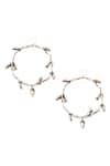 Buy_Sangeeta Boochra_Silver Plated Metal Wired Hoops_at_Aza_Fashions