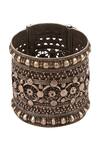 Buy_Sangeeta Boochra_Silver Plated Metal Baroque Carved Handcuff_at_Aza_Fashions