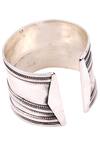 Sangeeta Boochra_Silver Plated Oxidized Carved Cuff _Online_at_Aza_Fashions