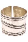 Buy_Sangeeta Boochra_Silver Plated Oxidized Carved Cuff _Online_at_Aza_Fashions