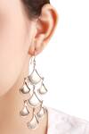 Shop_Sangeeta Boochra_Silver Plated Scallop Danglers _at_Aza_Fashions