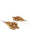 Sangeeta Boochra_Gold Plated Embroidery Embossed Silver Danglers _Online_at_Aza_Fashions