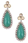 Buy_Sangeeta Boochra_Silver Plated Stones Multi Color Danglers _at_Aza_Fashions