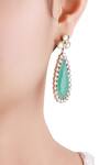Shop_Sangeeta Boochra_Silver Plated Stones Multi Color Danglers _at_Aza_Fashions