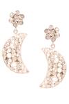 Buy_Sangeeta Boochra_Silver Plated Stones Crescent Moon Earrings _at_Aza_Fashions
