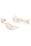 Sangeeta Boochra_Silver Plated Stones Crescent Moon Earrings _Online_at_Aza_Fashions