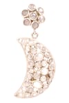 Buy_Sangeeta Boochra_Silver Plated Stones Crescent Moon Earrings _Online_at_Aza_Fashions