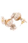 Sangeeta Boochra_Gold Plated Stones Floral Motif Drop Earrings _Online_at_Aza_Fashions