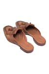 Toramally - Men_Brown European Vegetable Tanned Leather Sole Broque Mule Shoes _Online_at_Aza_Fashions