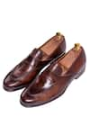 Buy_Toramally - Men_Brown European Vegetable Tanned Leather Sole Penny Loafer Shoes _at_Aza_Fashions