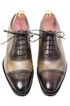 Shop_Toramally - Men_Green European Vegetable Tanned Leather Sole Broque Shoes _at_Aza_Fashions