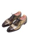 Buy_Toramally - Men_Green European Vegetable Tanned Leather Sole Broque Shoes _at_Aza_Fashions