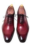 Shop_Toramally - Men_Red European Vegetable Tanned Leather Sole Handpainted Brogue Shoes _at_Aza_Fashions