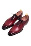 Buy_Toramally - Men_Red European Vegetable Tanned Leather Sole Handpainted Brogue Shoes _at_Aza_Fashions