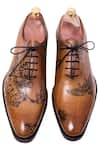 Shop_Toramally - Men_Brown European Vegetable Tanned Leather Sole Inked Oxford Shoes _at_Aza_Fashions