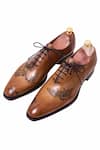 Toramally - Men_Brown European Vegetable Tanned Leather Sole Inked Oxford Shoes _Online_at_Aza_Fashions