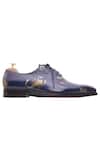 Shop_Toramally - Men_Blue European Vegetable Tanned Leather Sole Vintage Oxford Shoes_Online_at_Aza_Fashions