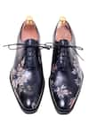 Shop_Toramally - Men_Blue European Vegetable Tanned Leather Sole Handpainted Oxford Shoes _at_Aza_Fashions