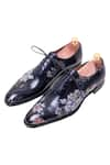 Buy_Toramally - Men_Blue European Vegetable Tanned Leather Sole Handpainted Oxford Shoes _at_Aza_Fashions