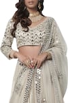 Abhinav Mishra_Silver Hand Embroidered Lehenga Set_Online_at_Aza_Fashions