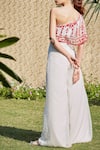 Shop_Mandira Wirk_White Embroidered Overlay Jumpsuit_at_Aza_Fashions