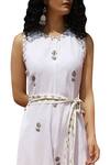 Shop Bohame White Cotton Round Printed Jumpsuit With Belt Online at Aza Fashions Shop_Bohame_White Cotton Round Printed Jumpsuit With Belt _Online_at_Aza_Fashions