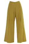 Buy Anavila Yellow Cotton Flared Striped Pants Online | Aza Fashions