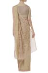 Shop_Anavila_Peach Linen Saree_at_Aza_Fashions