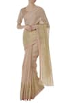 Buy_Anavila_Peach Linen Saree_Online_at_Aza_Fashions