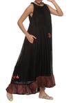 KAVERI_Black Floral Embroidered Dress_Online_at_Aza_Fashions