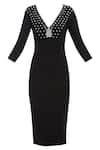 Buy_Varsha Wadhwa_Black Bodycon Midi Dress _Online_at_Aza_Fashions