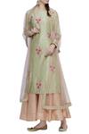 Buy_Ivory By Dipika_Green Hand Embroidered Kurta Sharara Set  _at_Aza_Fashions