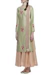 Ivory By Dipika_Green Hand Embroidered Kurta Sharara Set  _Online_at_Aza_Fashions