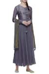 Buy_Ivory By Dipika_Grey Embroidered Anarkali Kurta Set  _at_Aza_Fashions