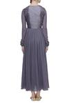 Shop_Ivory By Dipika_Grey Embroidered Anarkali Kurta Set  _at_Aza_Fashions