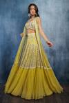 Buy_Ritika Mirchandani_Yellow Net Embroidered Jacket Lehenga Set_at_Aza_Fashions