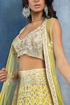 Ritika Mirchandani_Yellow Net Embroidered Jacket Lehenga Set_Online_at_Aza_Fashions